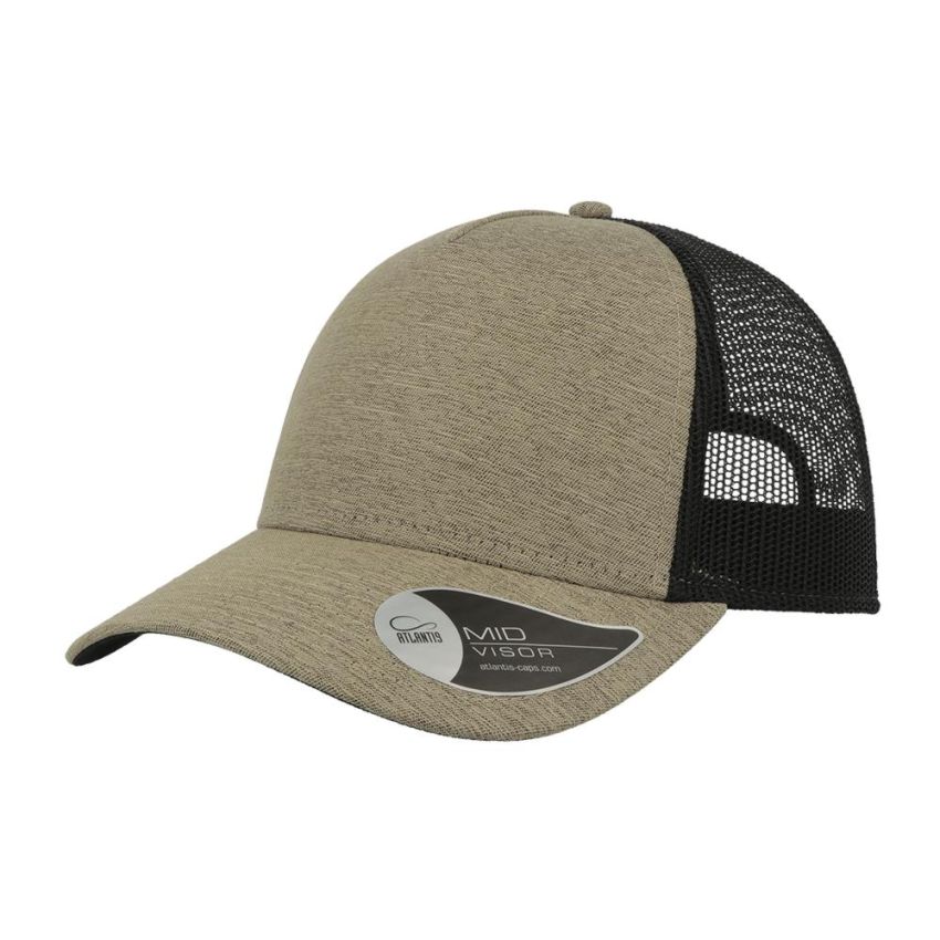 Gorra Rapper Melange, 73% algodón / 27% poliéster