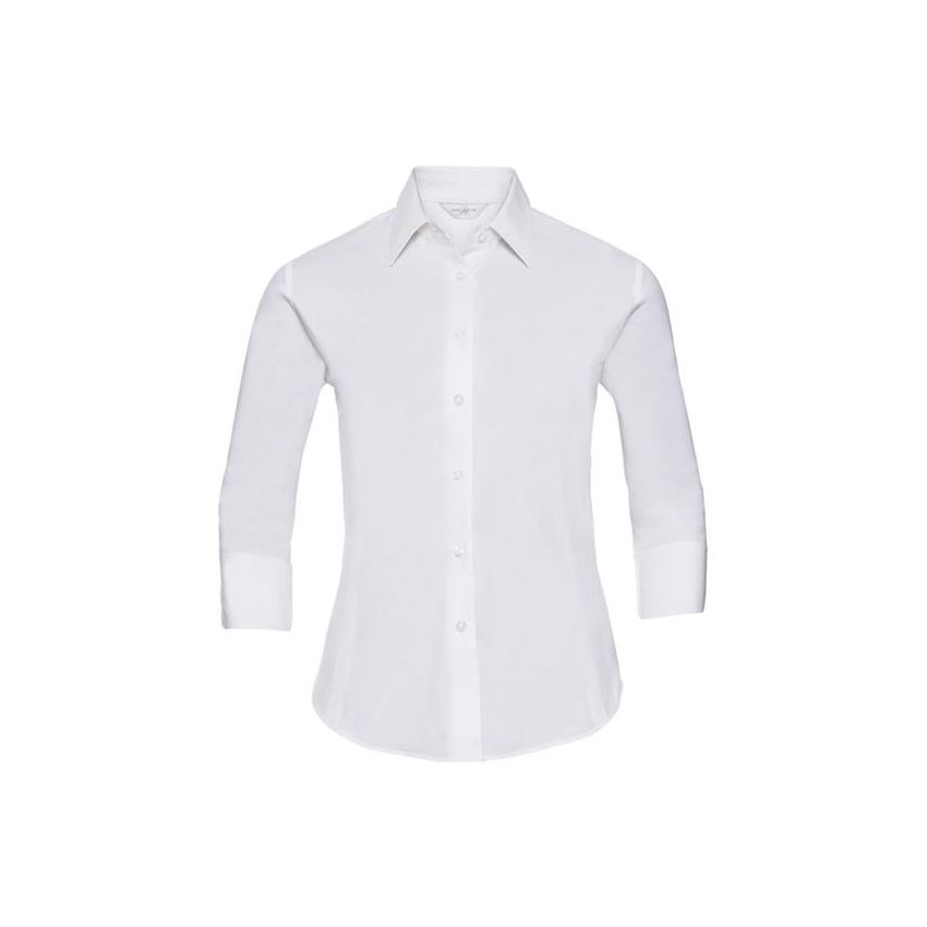 Camisa de popelina de manga larga para mujer