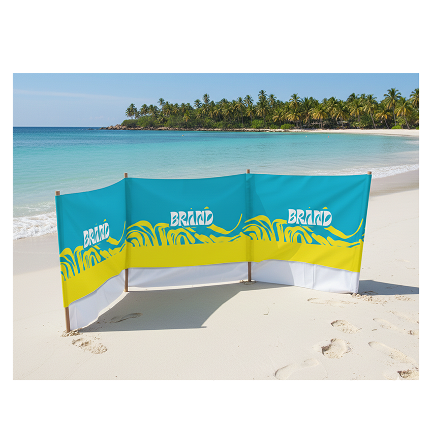 Cortaviento de Playa 100% Personalizado, 4 PALOS