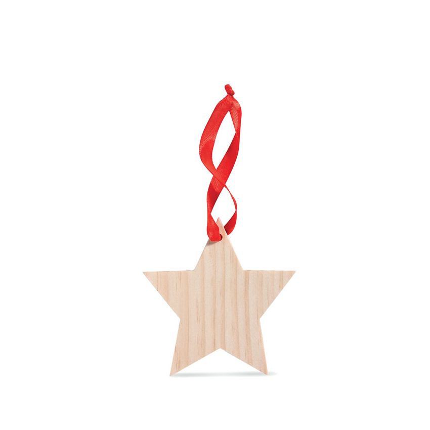 Adorno estrella de madera