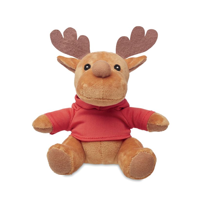 Reno de peluche con capucha