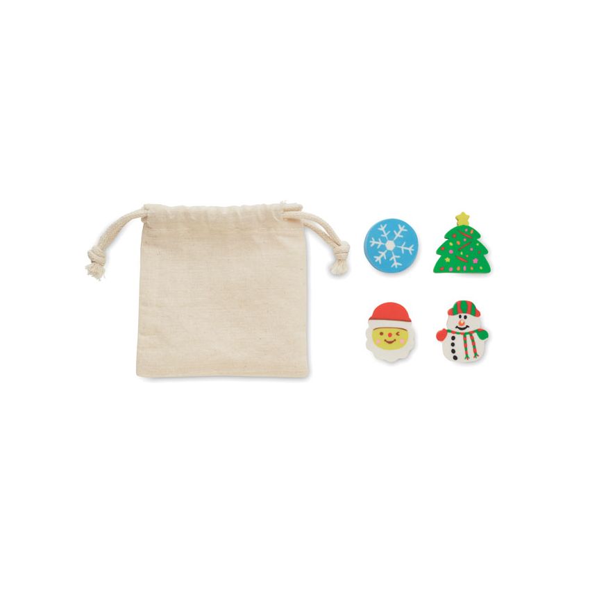 Set de 4 gomas de borrar de Navidad