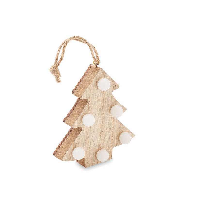 Árbol de Navidad de madera con luces