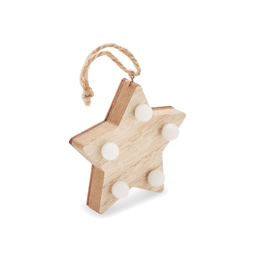 Estrella de madera con luces