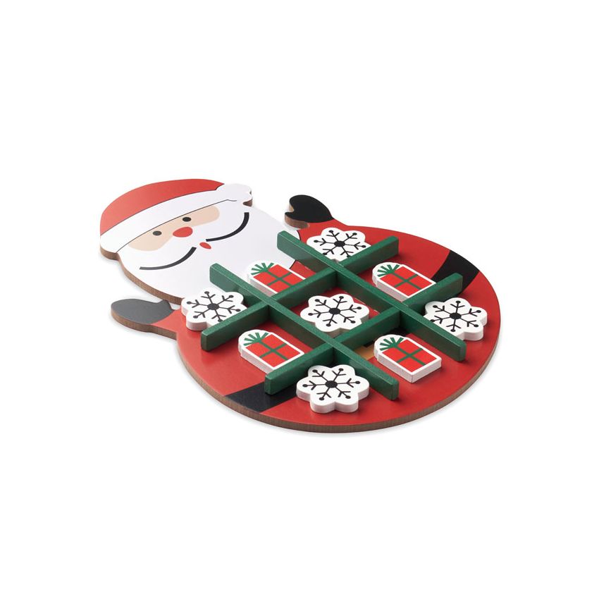Tres en raya navideño de madera