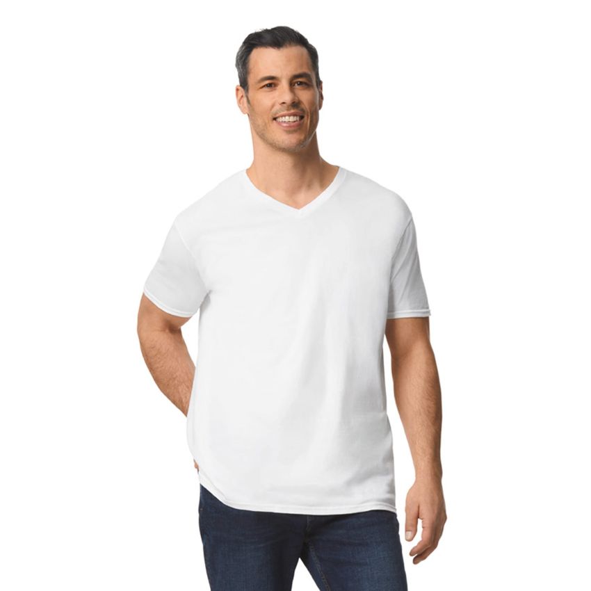 CAMISETA PARA ADULTO DE ESTILO SUAVE CON CUELLO EN V