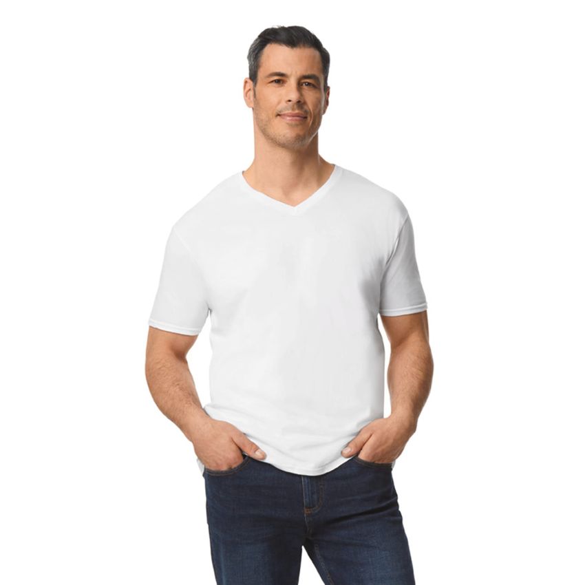 CAMISETA PARA ADULTO DE ESTILO SUAVE CON CUELLO EN V
