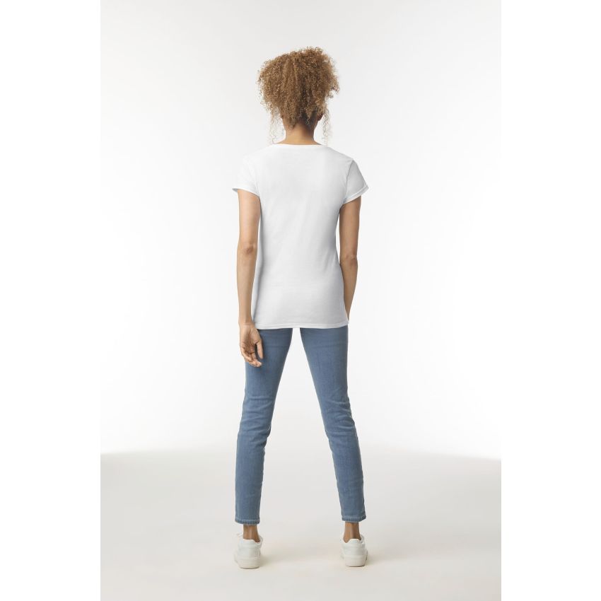 CAMISETA DE MUJER DE ESTILO SUAVE CON CUELLO EN V