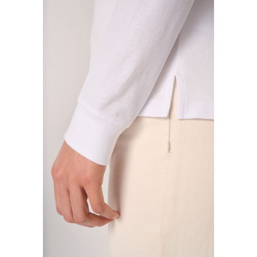 Polo de pique de manga larga para mujer