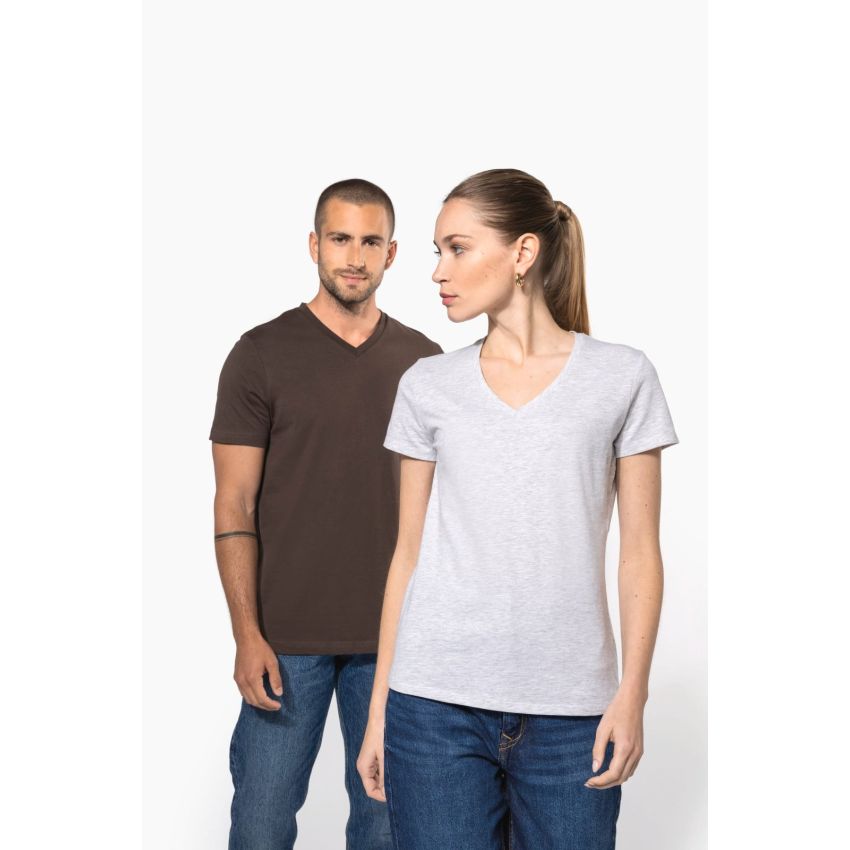 Camiseta de mujer de manga corta y cuello en V