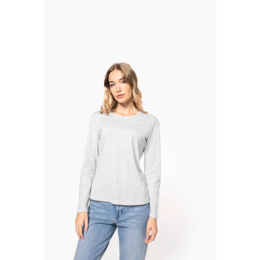 Camiseta de mujer de manga larga y cuello redondo