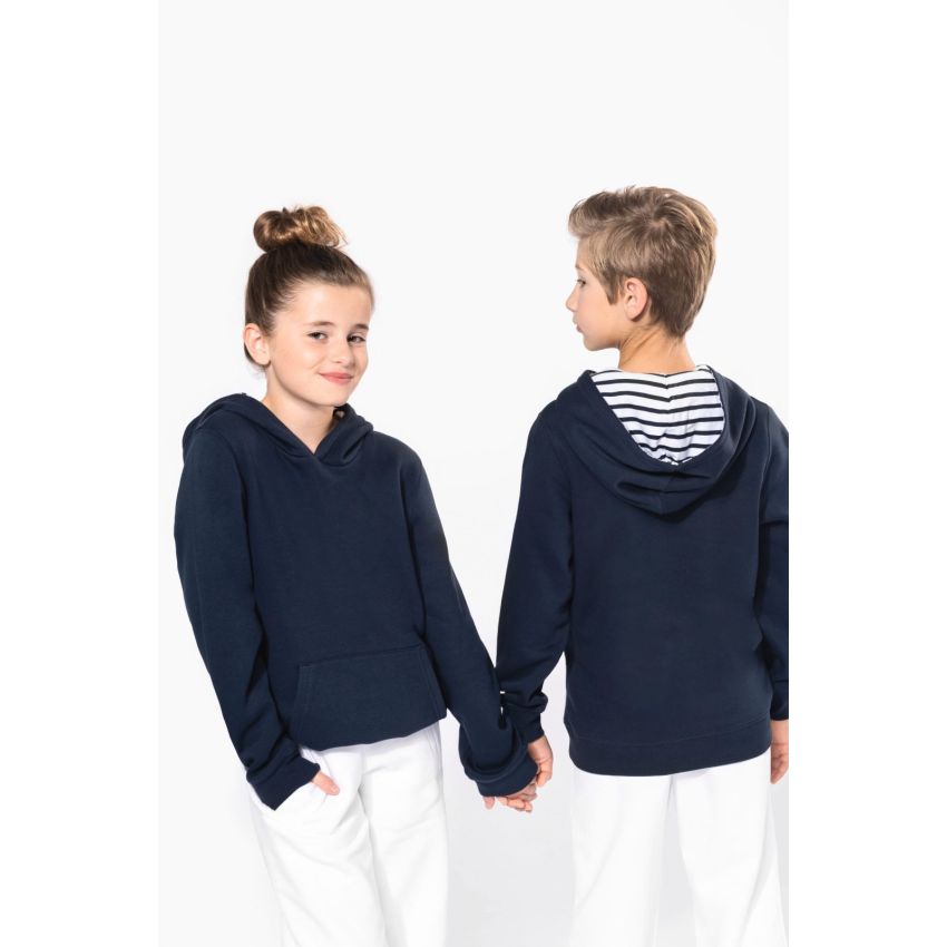 Sudadera con capucha en contraste estampada para niño