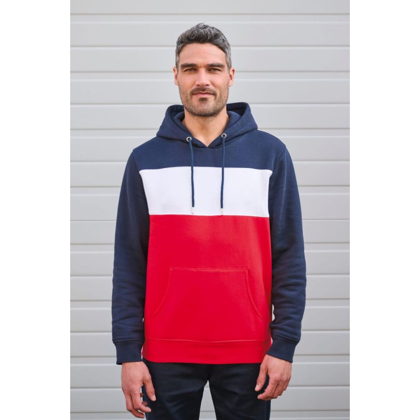 Sudadera tricolor con capucha unisex