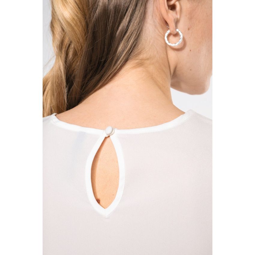 Blusa de mujer de crepé de manga corta