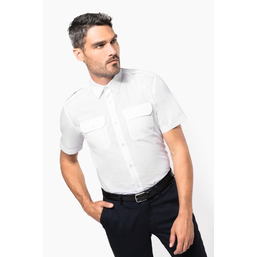 Camisa piloto de hombre de manga corta