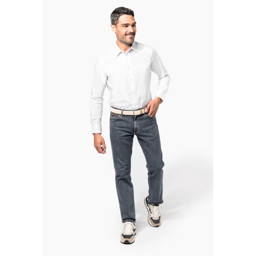 Camisa de hombre de manga larga con elastano