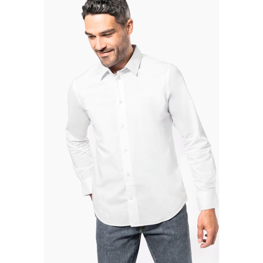 Camisa de hombre de manga larga con elastano