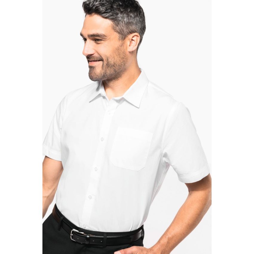 Camisa de manga corta de popelina fácil de cuidar