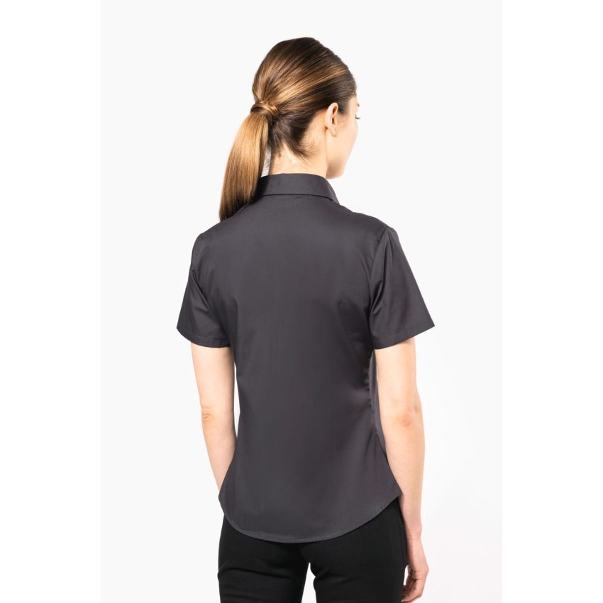 Blusa de mujer de manga corta en popelina de fácil cuidado