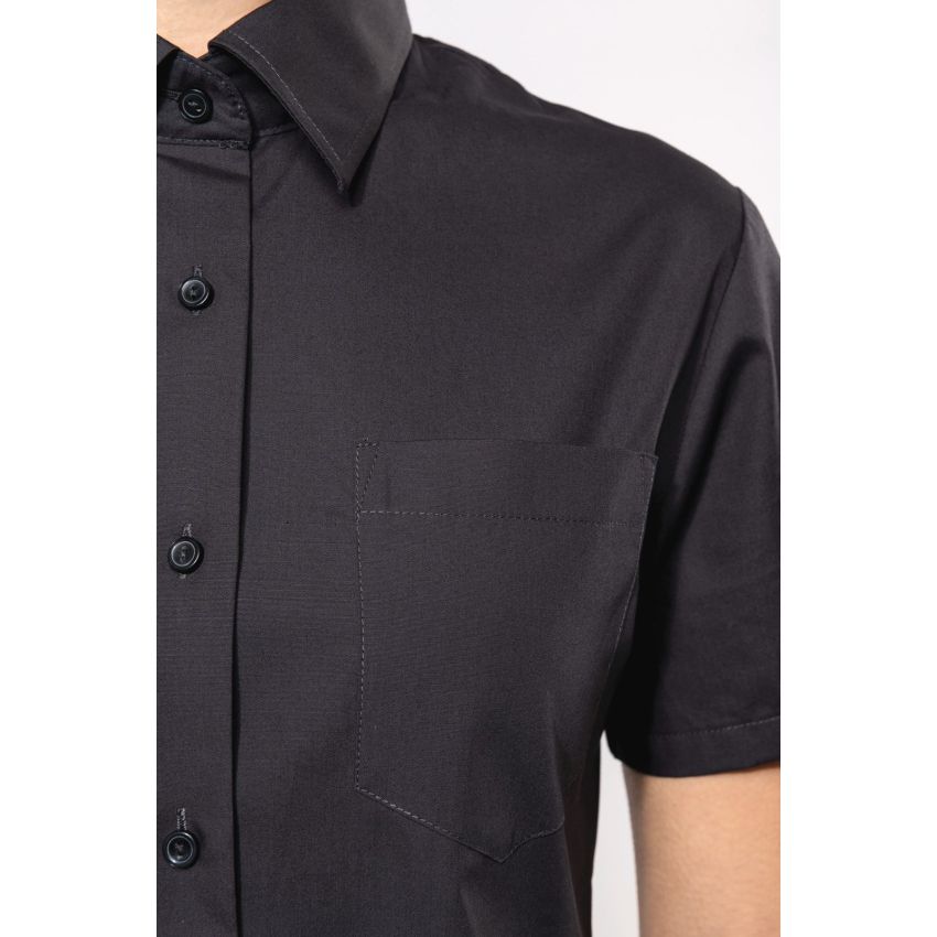 Blusa de mujer de manga corta en popelina de fácil cuidado