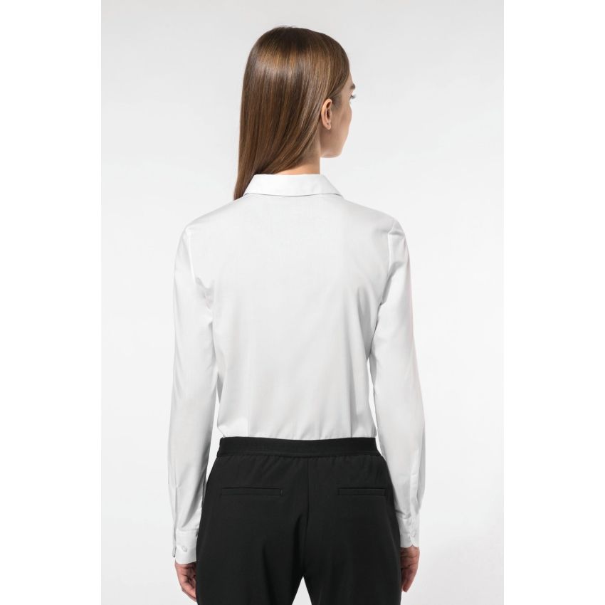 Camisa popelina de mezcla de algodón fácil de cuidar para mujer