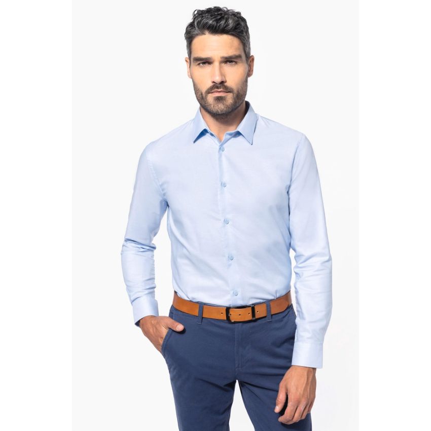 Camisa Oxford de manga larga para hombre