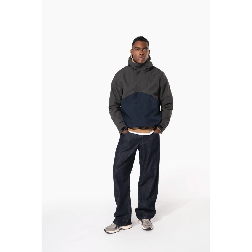 Parka 3 en 1 impermeable con capucha bicolor unisex