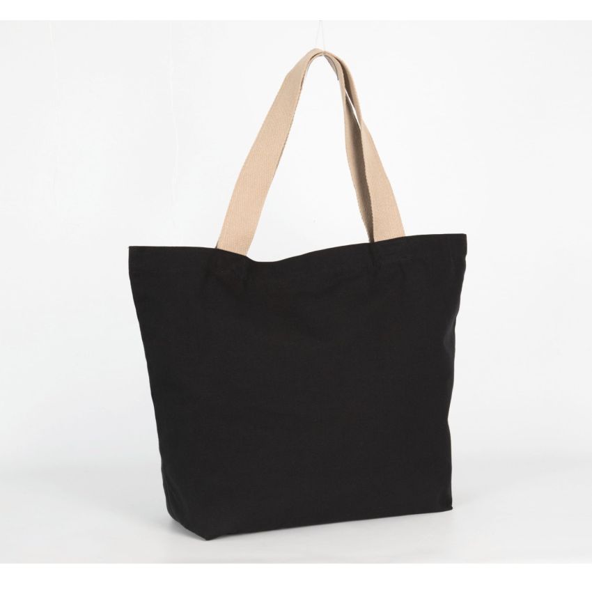 Bolsa de compras grande de material reciclado con fondo plano