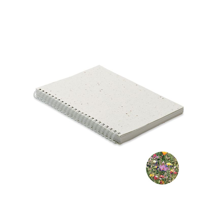 Bloc A5 con tapa de papel con semillas