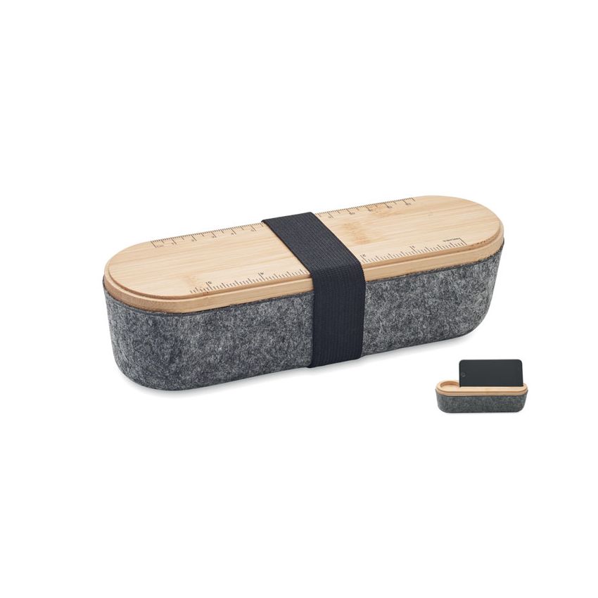 Estuche de fieltro RPET con tapa