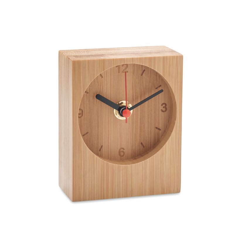 Reloj de mesa de bambú