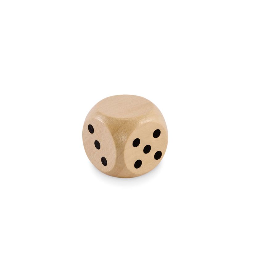 Dado de madera de schima de 3 cm de diámetro