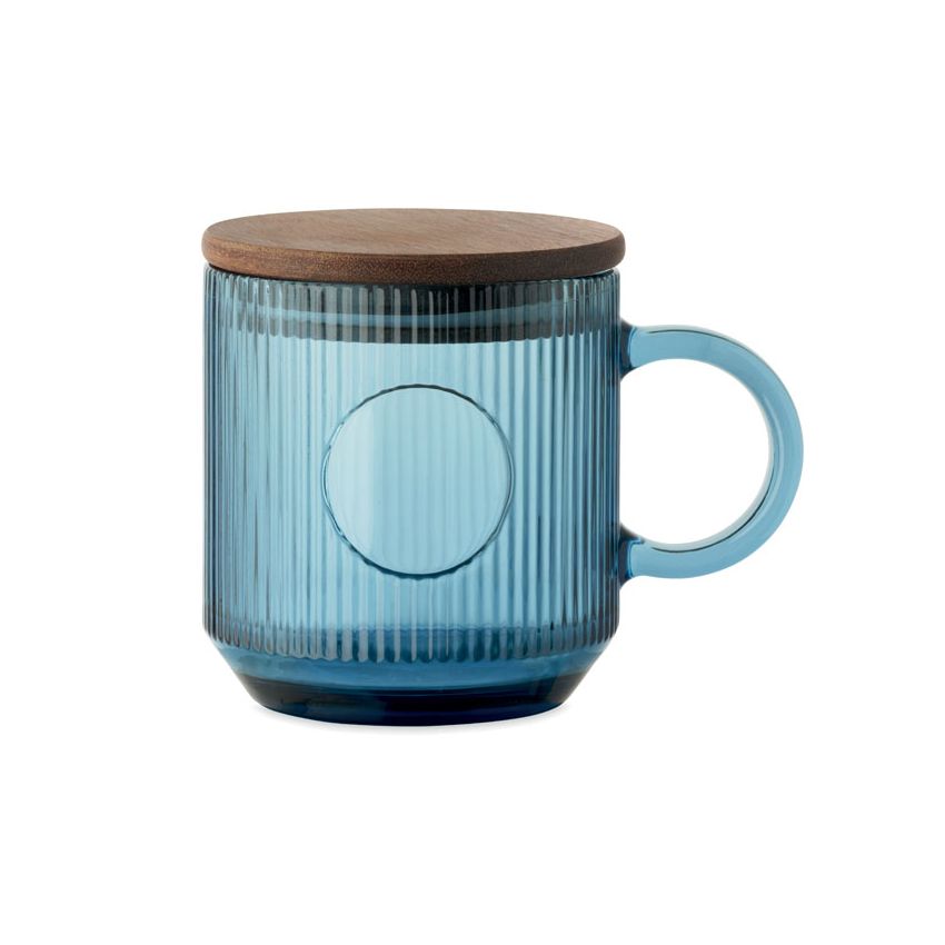 Taza de vidrio estriado 300 ml