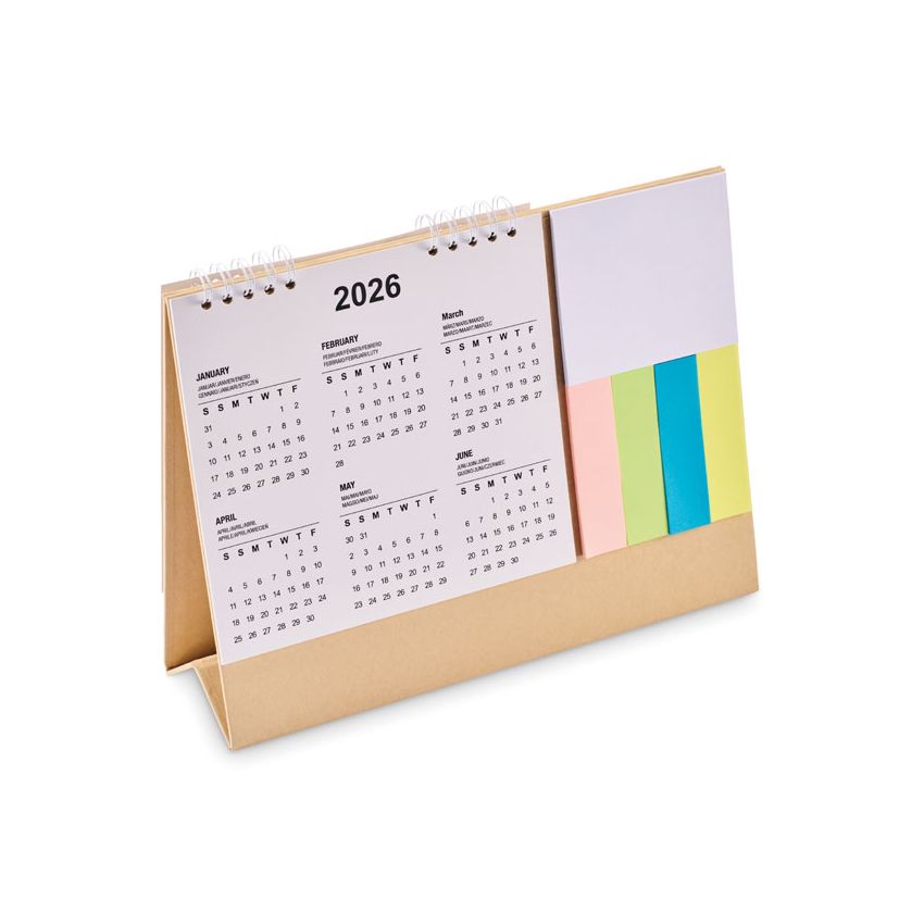 Calendario de sobremesa con bloc de notas