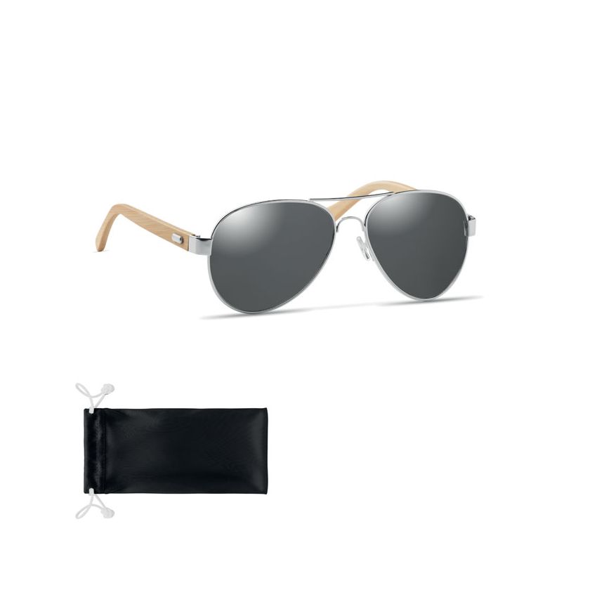 Gafas de sol de bambú en bolsa