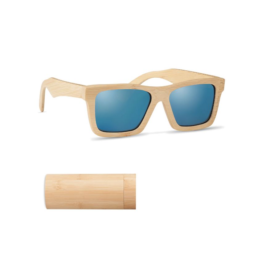 Gafas de sol y estuche de bambú