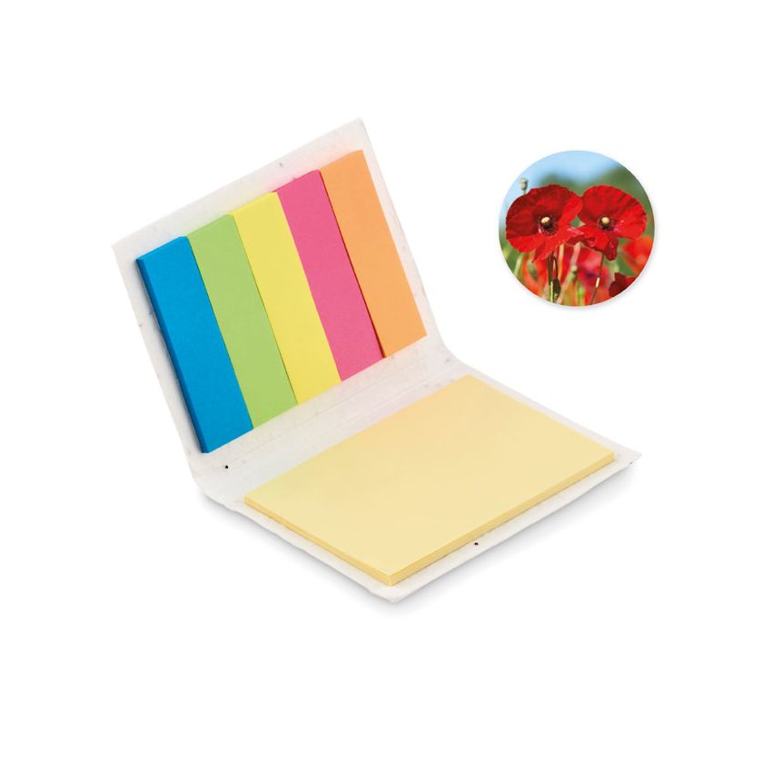 Bloc de notas de papel con semillas