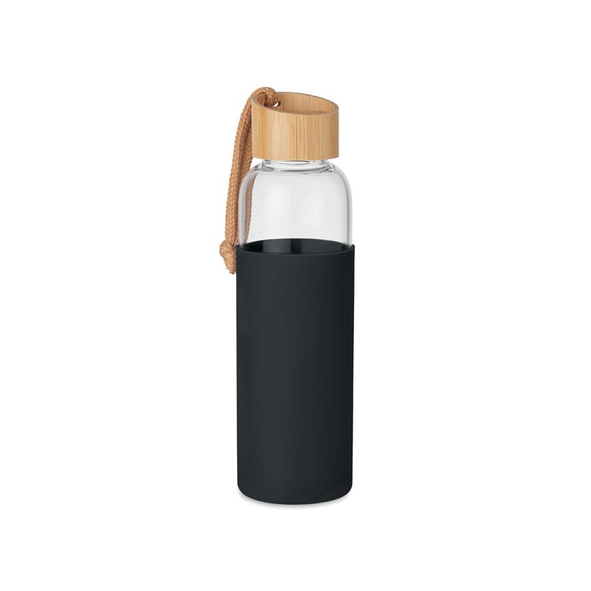 Garrafa de vidrio de 500 ml con funda