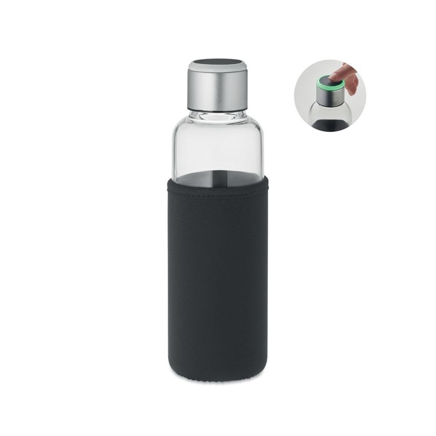 Botella de vidrio con sensor de aviso
