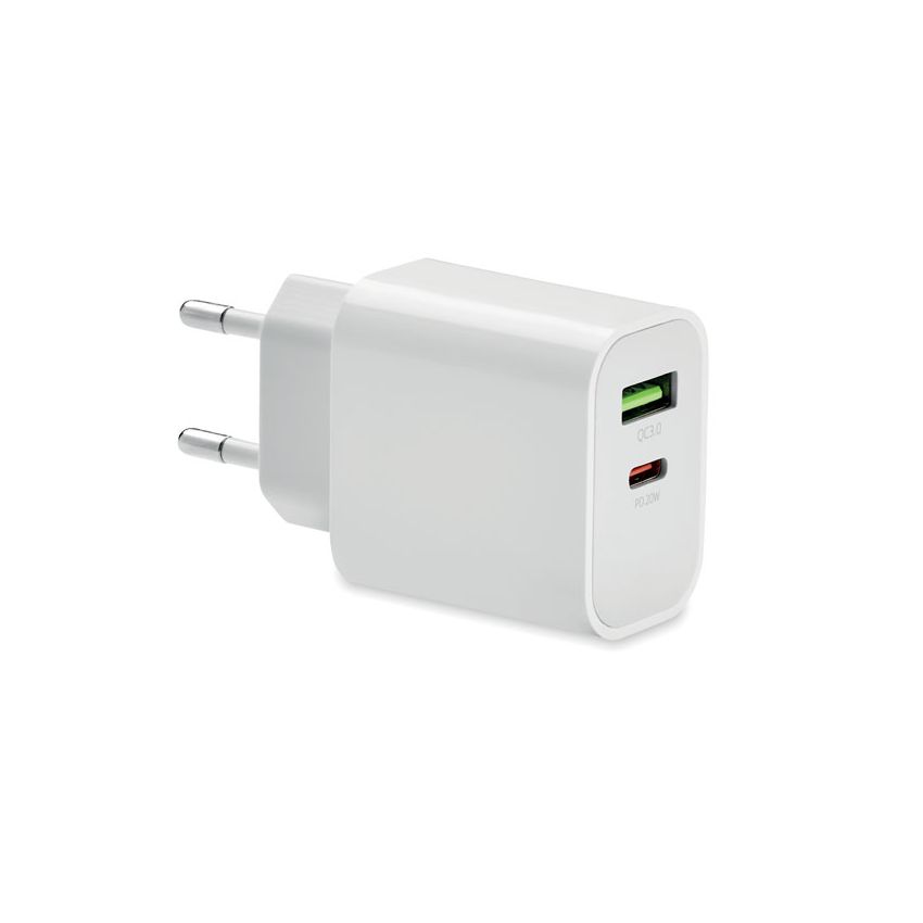 Cargador USB 18W 2 puertos UE
