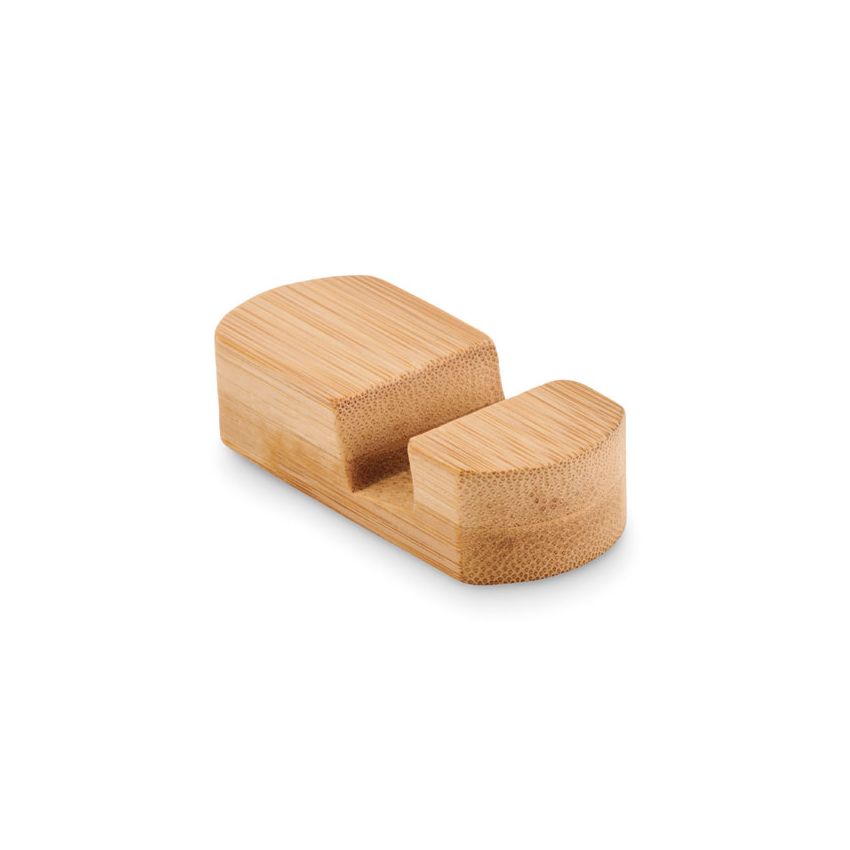 Mini soporte telefónico de bambú
