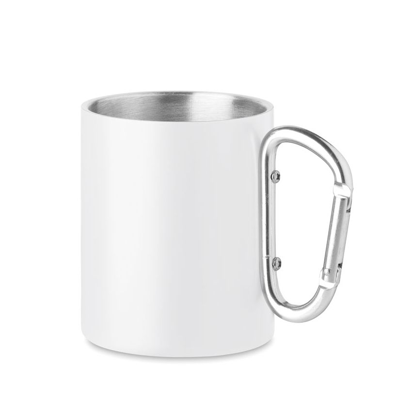 Taza de metal con mosquetón