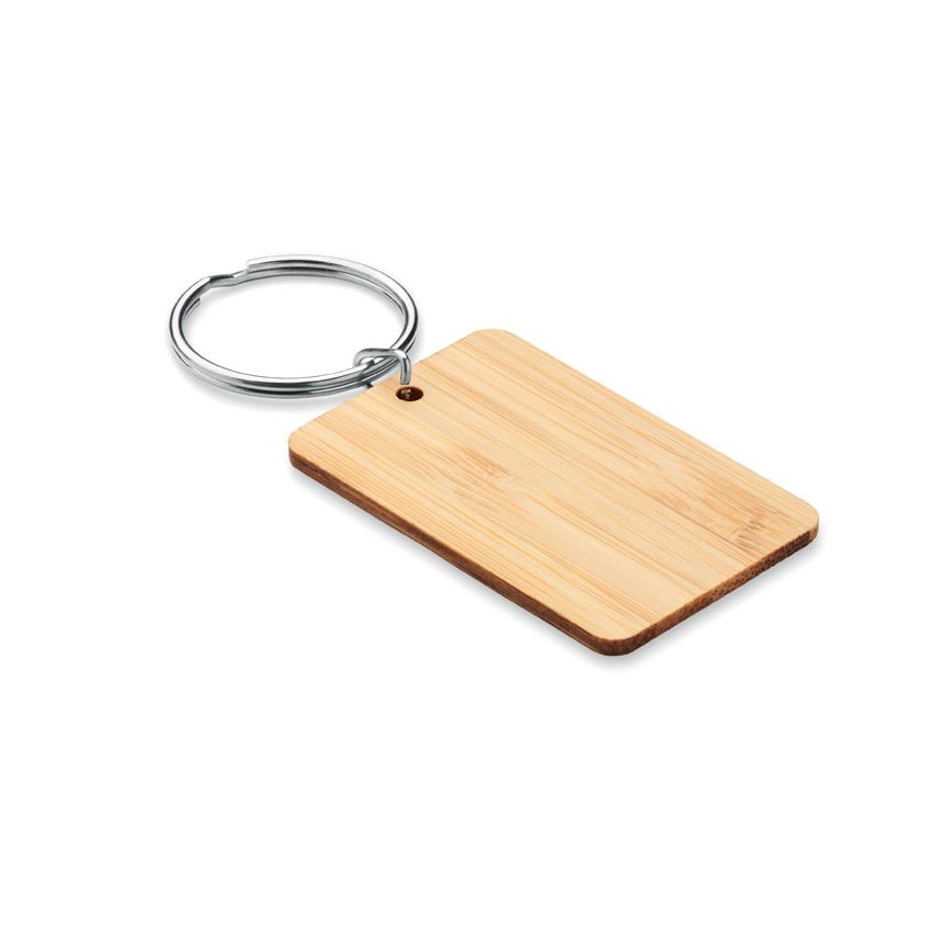 Llavero rectangular de bambú