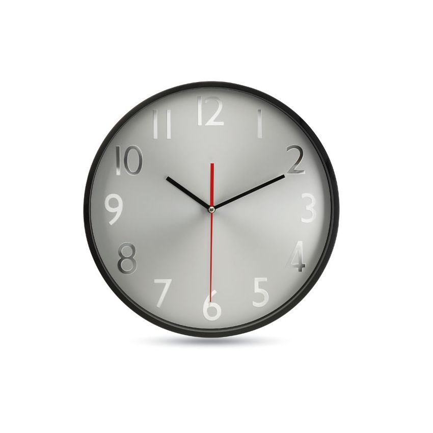 Reloj de pared esfera plateada