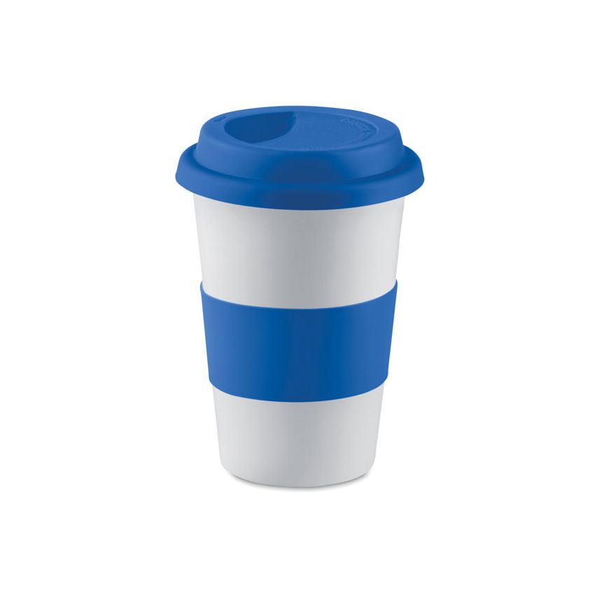Taza de cerámica con tapa de silicona