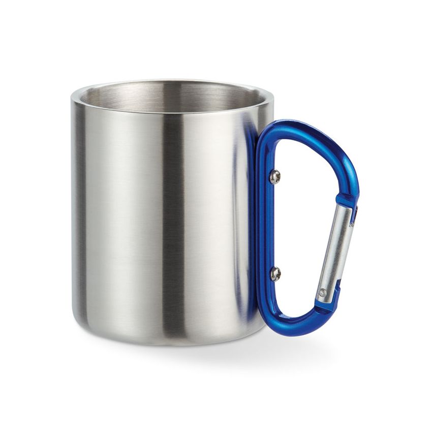 Taza metálica con asa mosquetón