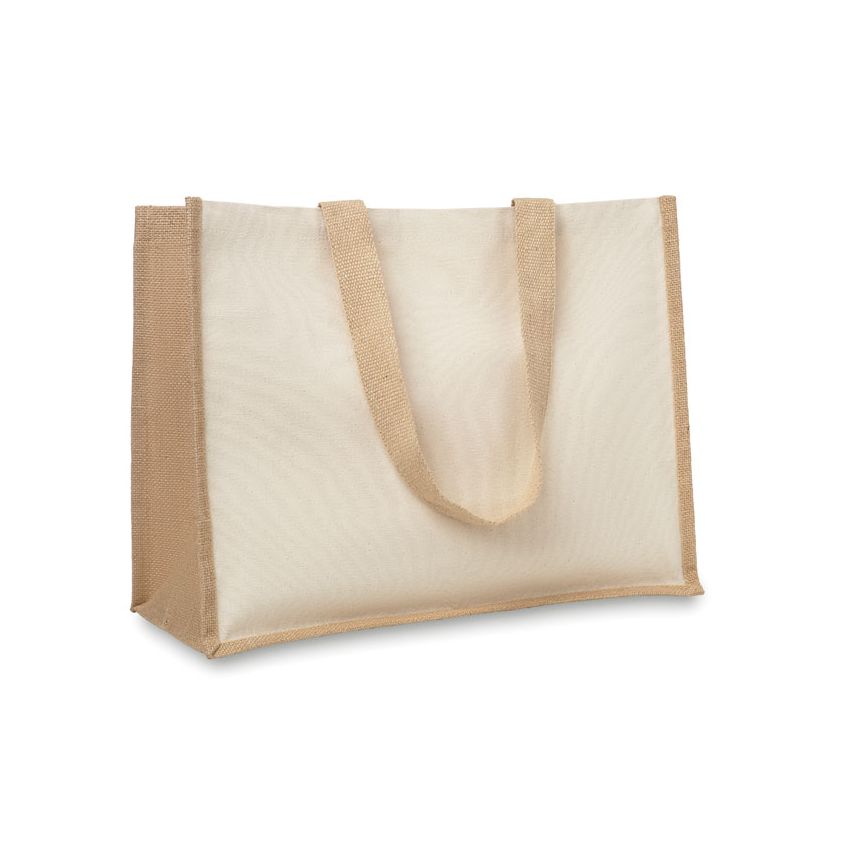Bolsa de compras de tela y yute