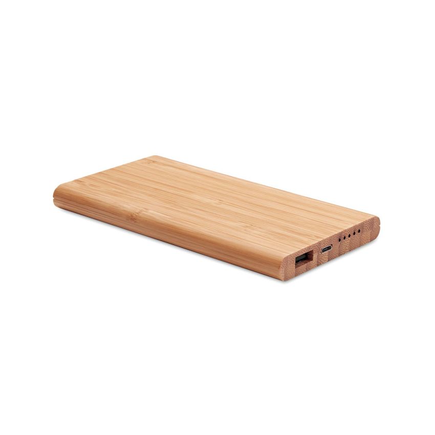 Power Bank inalámbrico de bambú