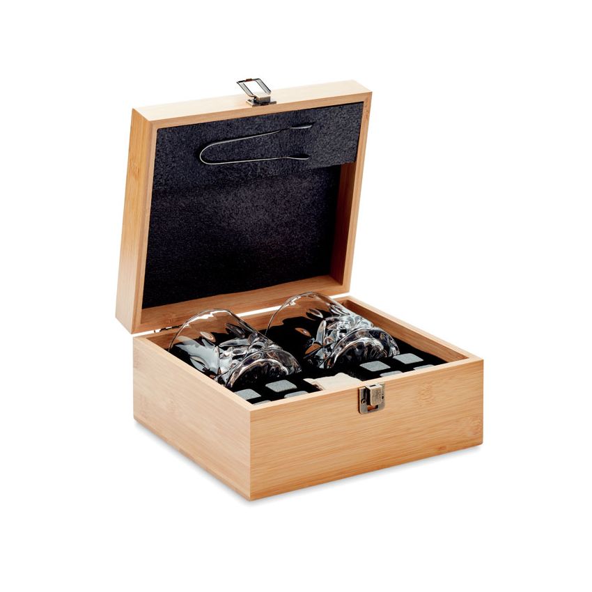 Set de whisky en caja de bambú