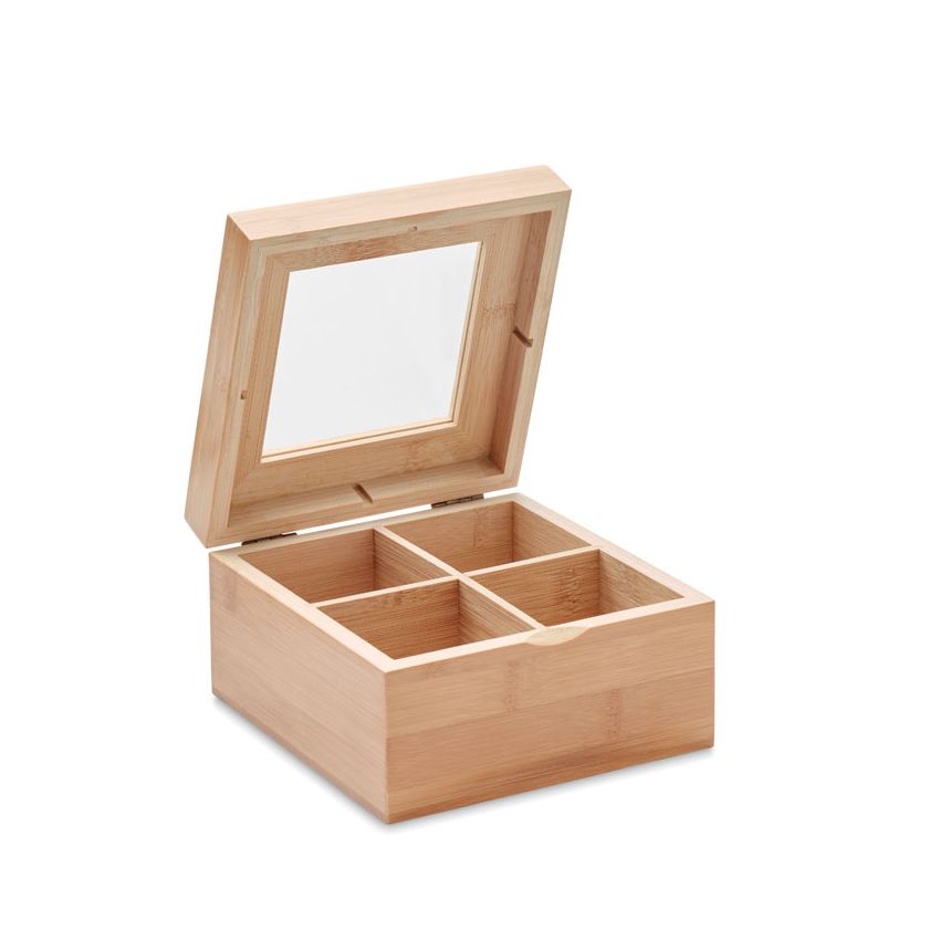 Caja de té de bambú
